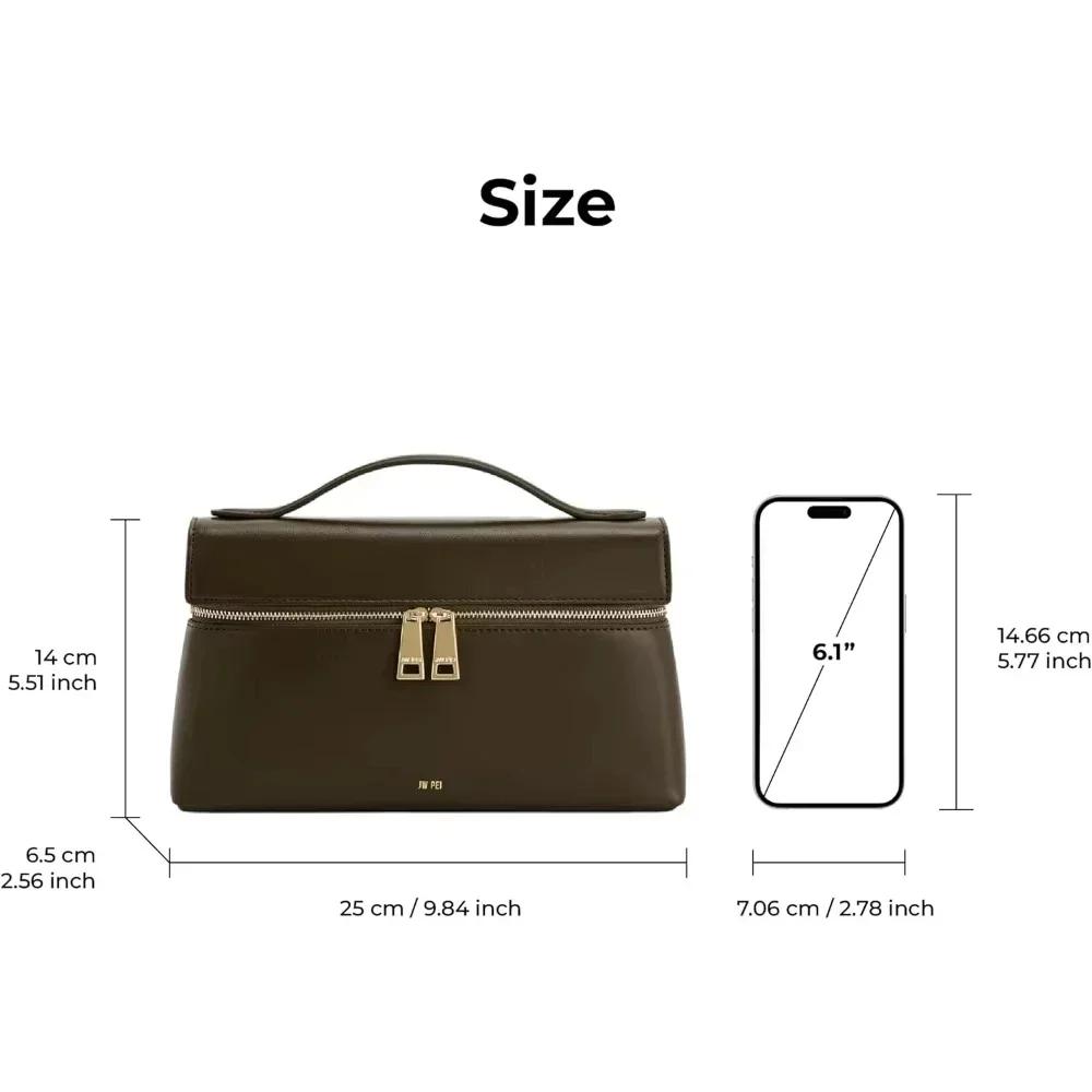 Sac à main JW PEI Thea 2025 Nouveau, Sac bandoulière et épaule en toile marron pour femme, Sac de mo