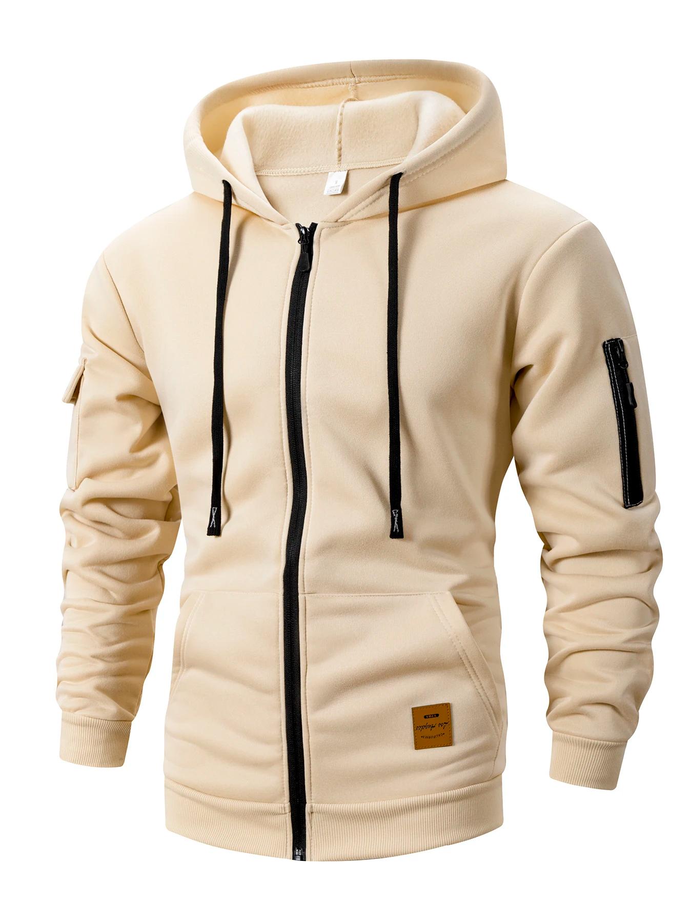 2025 nouveau automne hommes sweats à manches longues veste à capuche fermeture à glissière veste mâl