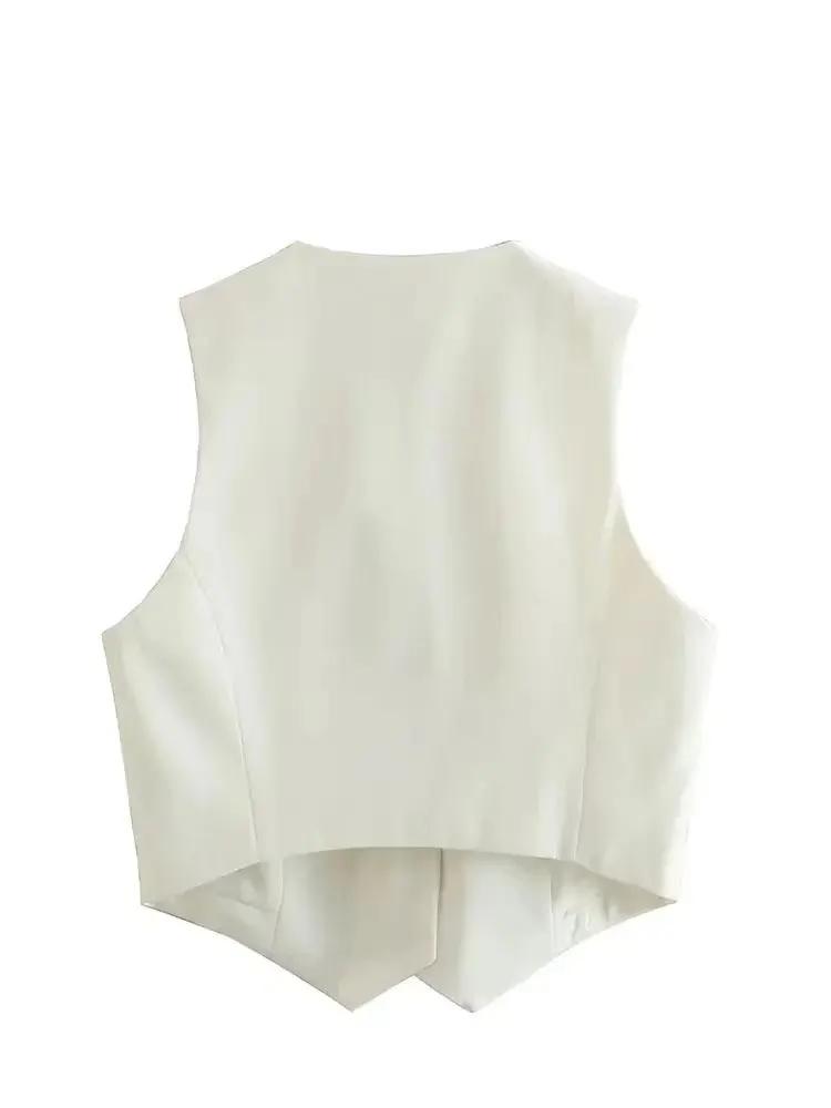 HH mode femmes gilet sans manches gilets pour femmes Chic col en v simple boutonnage dames élégant b