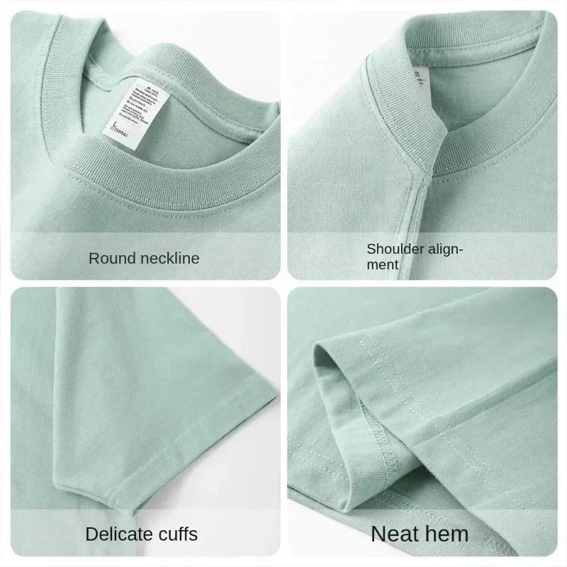 T-shirt Homme Décontracté en Coton Pur Américain 300g, Manches Courtes, Coupe Ample, Idéal pour l'Ét