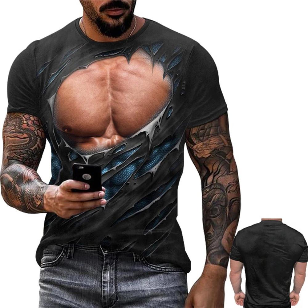 T-shirt manches courtes pour hommes, tendance de la mode d'été, créativité personnalisée, impression