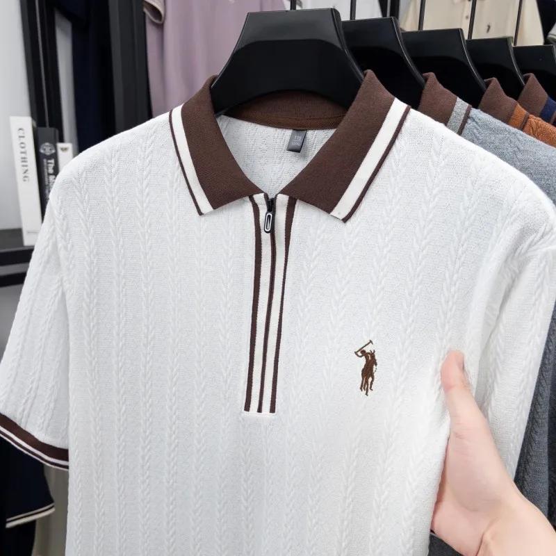 Marque de luxe à manches courtes polo shirt hommes Flip Top Summer Fashion jacquard design Golf pone