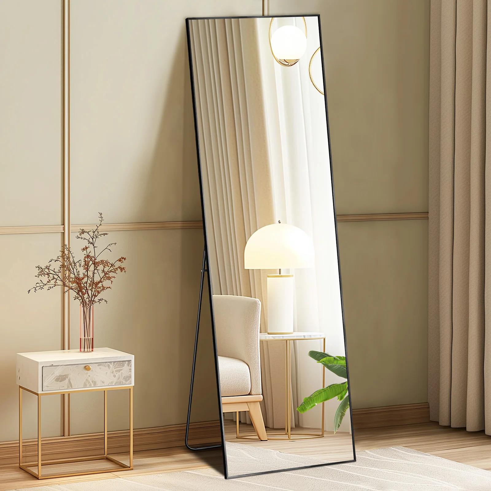 JHK 64 "x 21" miroir mural complet miroirs muraux suspendus ou inclinés avec support cadre en alliag