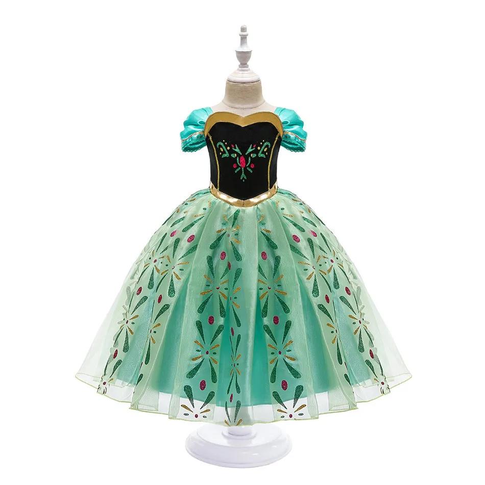 Robe Prinçesse Fille Anna Pour Enfants, Costume de Cosplay Pour Filles, Vêtements D'été Pour Hallowe