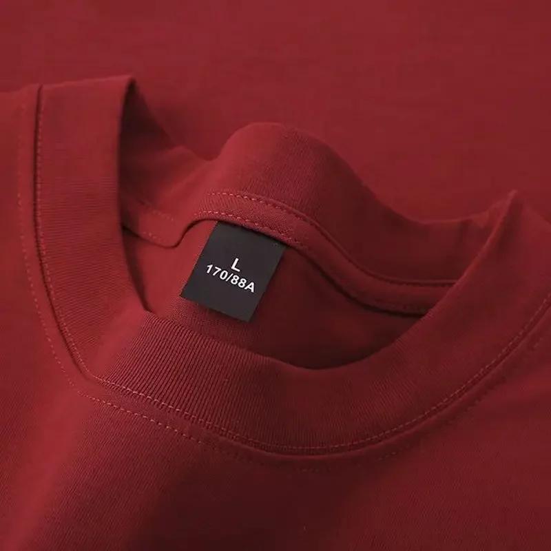 T-shirts en coton 600g pour hommes, manches courtes, poids lourd, col rond, respirant, pour l'été, p