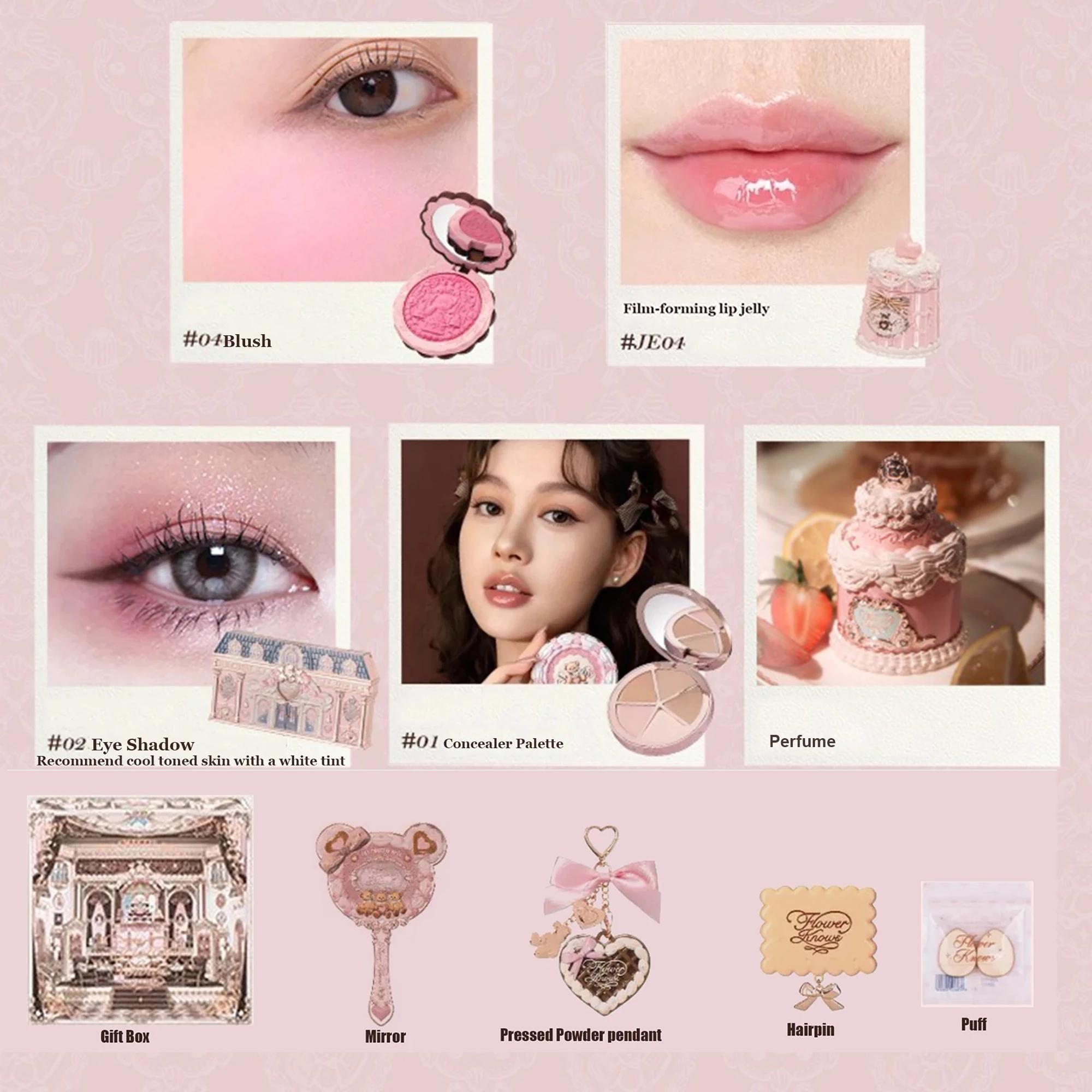 Flower Knows SWEETIE BEAR Boîte de maquillage coffret cadeau tout en un parfum miroitant ombre à pau