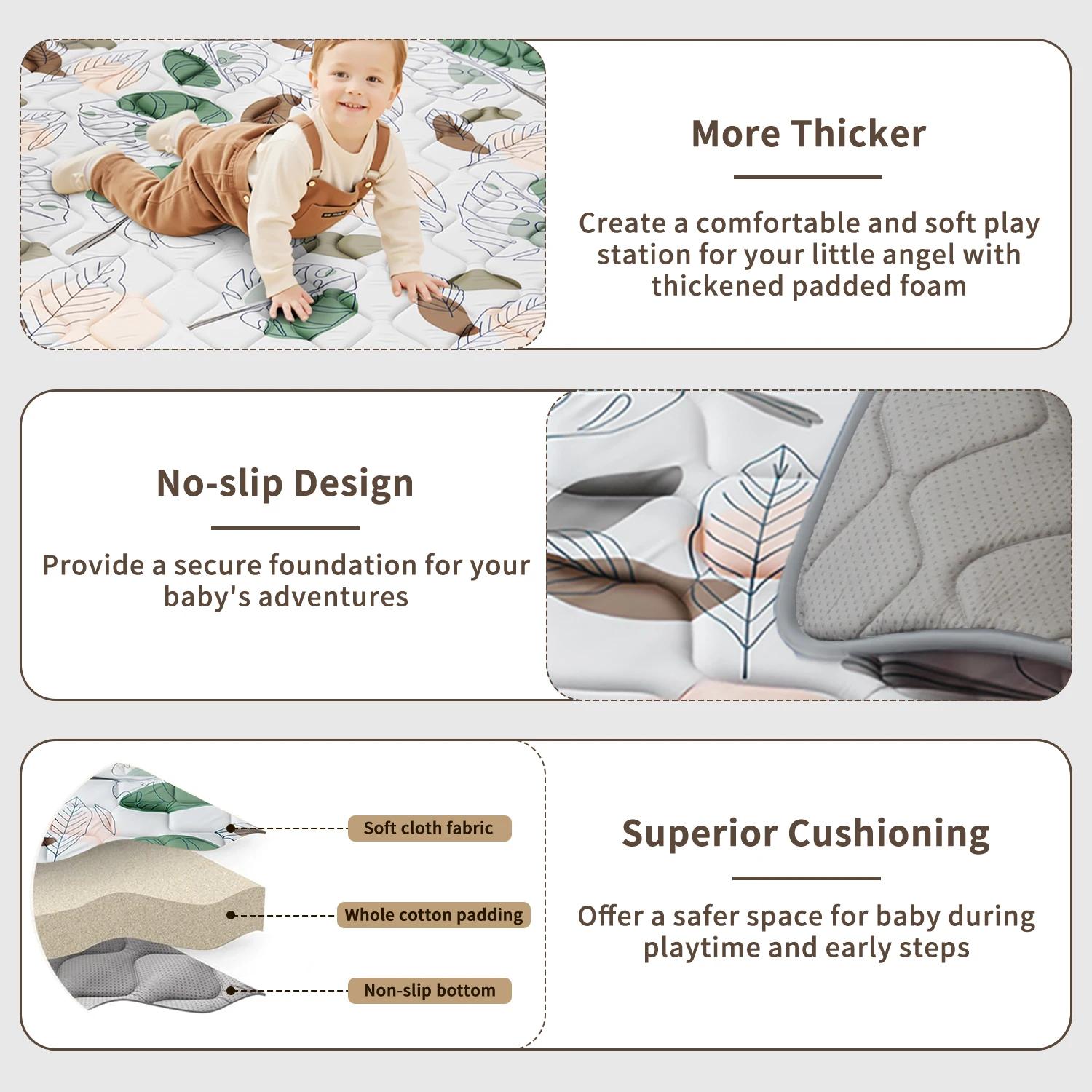 Tapis de jeu pour bébé, tapis d'éveil pour parc de jeu, tapis de jeu en mousse épaisse pour bébés et