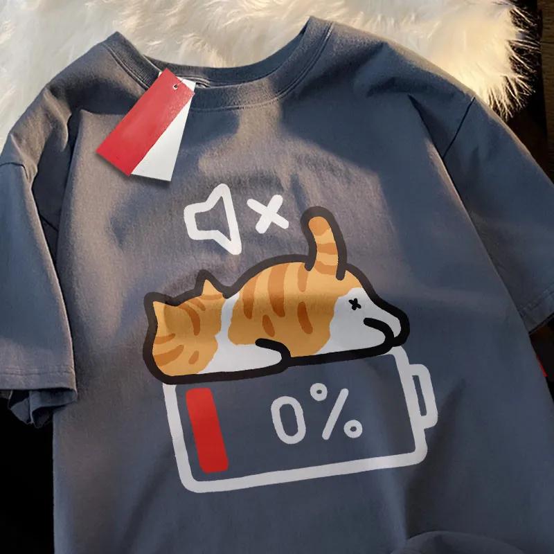 T-shirt ample à manches courtes pour femme enceinte, Style rétro, imprimé chat, avec haut à col rond