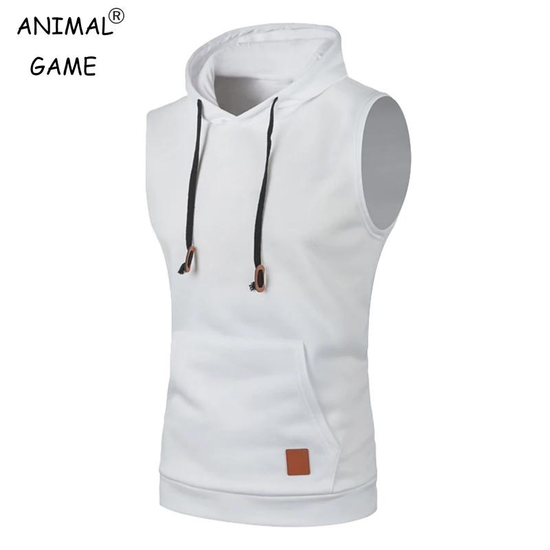 Sweat à capuche sans manches pour hommes, mode décontractée, débardeur de musculation, chemise de sp