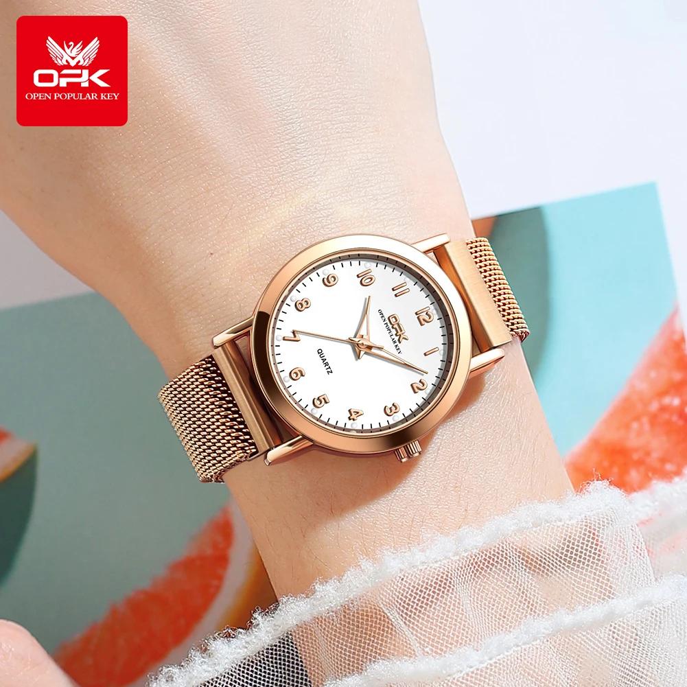 OPK 8115 montres pour femmes Simple mode montre-bracelet originale pour femme bracelet en maille d'a
