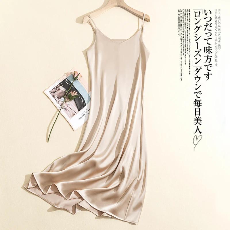 Robe De soirée longue en Satin pour femmes, Chic et élégante, Sexy, bretelles réglables, sans manche