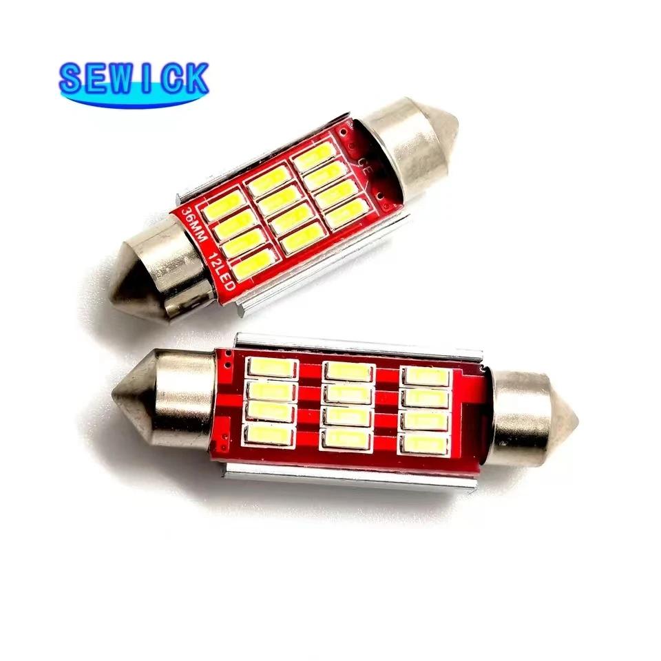 100 pièces feston C5W CANBUS sans erreur Auto lumière 12 SMD 4014 LED 31mm 36mm 39mm 41mm voiture in