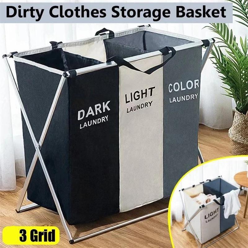 Panier à linge pour vêtements sales, 1/3 grilles, sacs de rangement Oxford imperméables, portables e