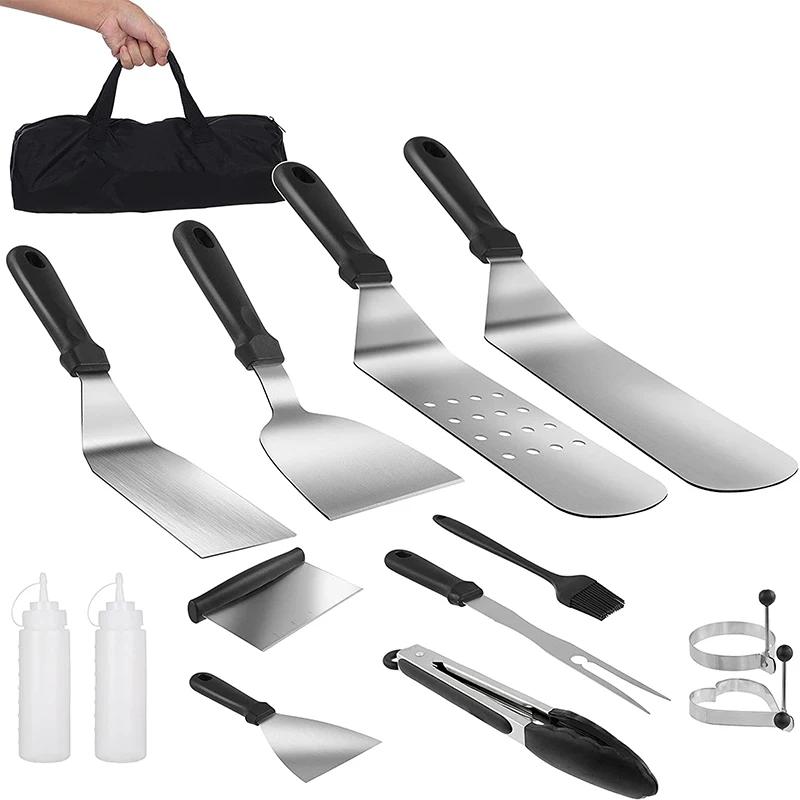 LMETJMA-Kit d'accessoires pour grill plat, avec sac de transport, 12 pièces, JT48