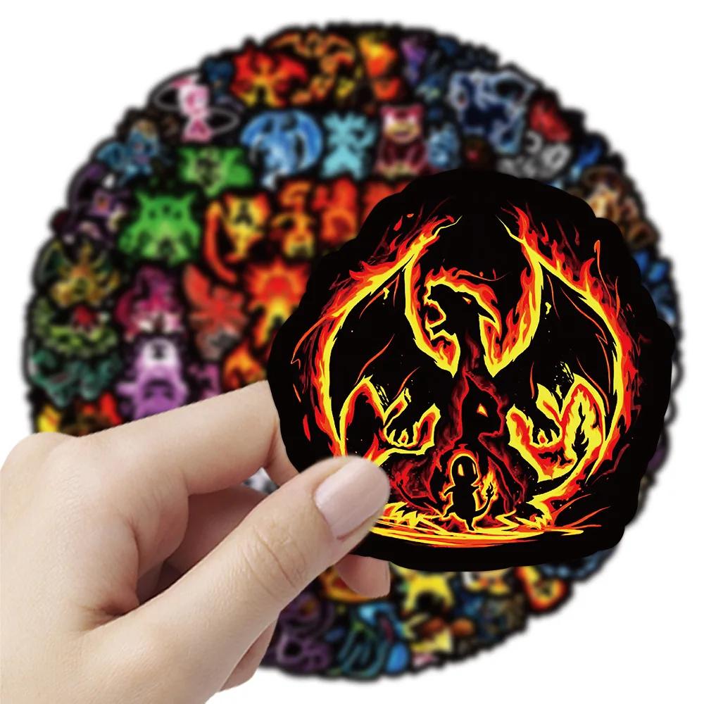 Autocollants Graffiti Pokemon néon, 60 pièces, autocollants décoratifs pour ordinateur portable, Ska