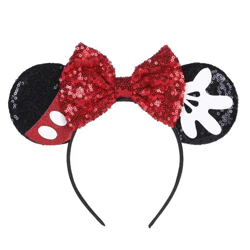 Bandeau souris oreilles de dessin animé, nœuds à paillettes, accessoires pour cheveux de fête Cospla