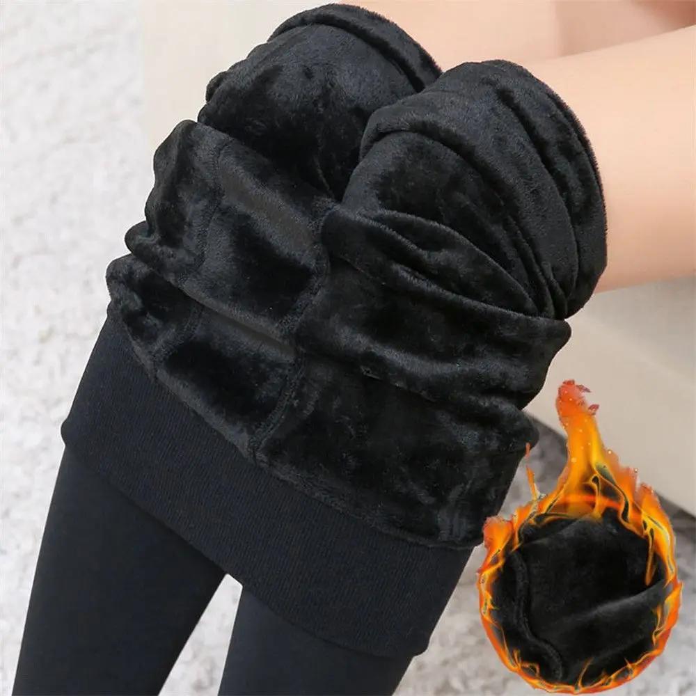 Leggings slim doublés moelleux pour femmes, collants thermiques chauds, pantalons optiques, hiver