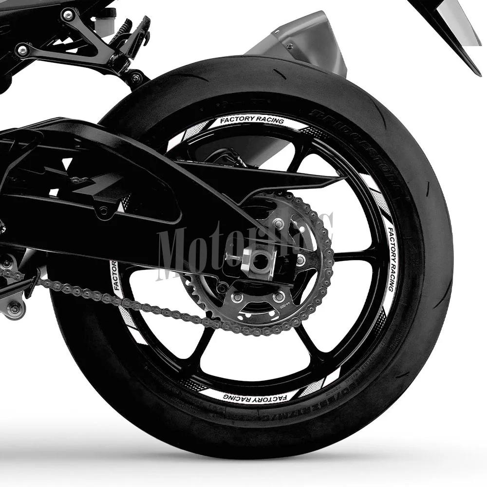 Autocollant réfléchissant pour roue de moto, 10/12/17/18 pouces, accessoires de moyeu à rayures de j