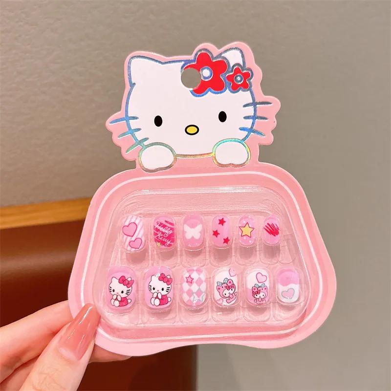Accessoire de dessin animé Kawaii Hello Kitty avec nail art, décoration de main raffinée avec armure