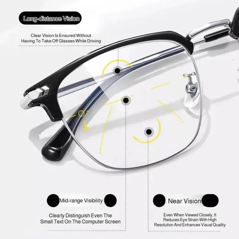 Lunettes de lecture intelligentes haute définition pour la vue de près et de loin, ajustement automa