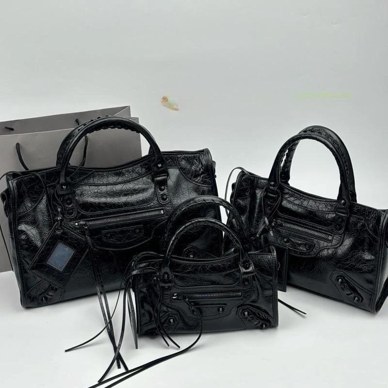 Sac fourre-tout en cuir véritable de style français pour femmes, design rétro minimaliste urbain, sa