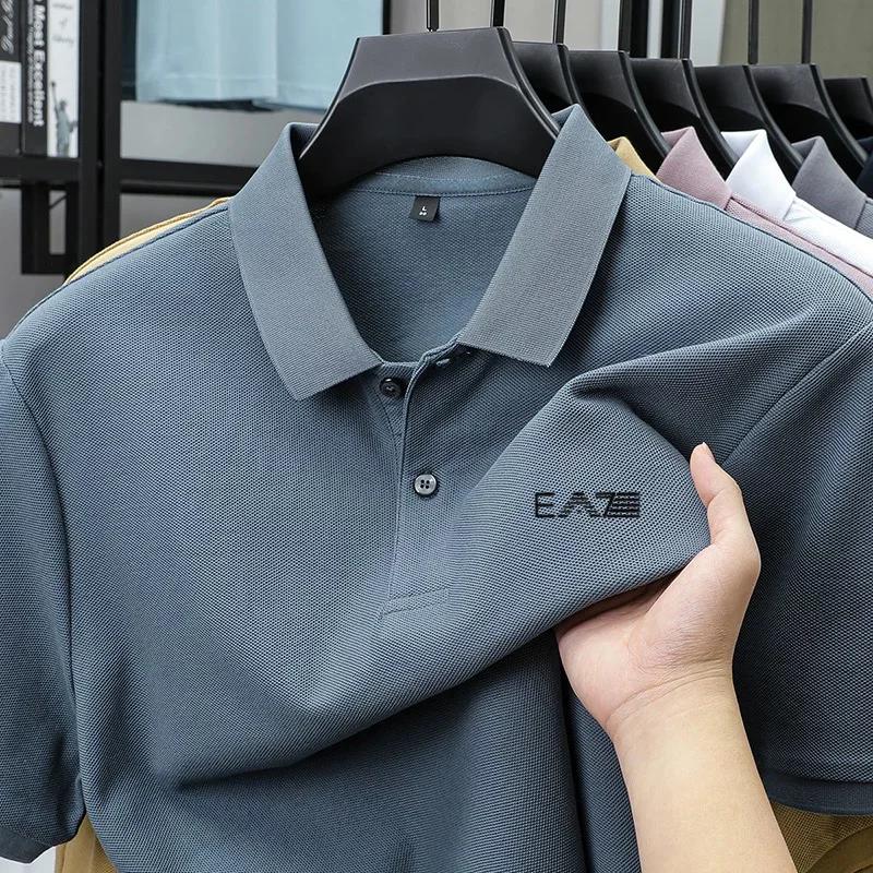 Polo de marque de luxe à manches courtes avec lettres imprimées, haut pour homme, été, 100% coton, c