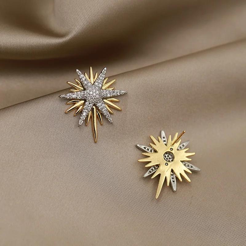 Boucles d'oreilles étoile en zircone pour femmes, nouveau Design de vue, marque de mode, fleur en cr