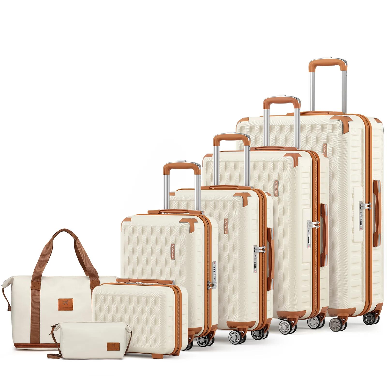 Ensemble de bagages légers et durables de 7 pièces, valise de voyage familiale avec serrure TSA et r