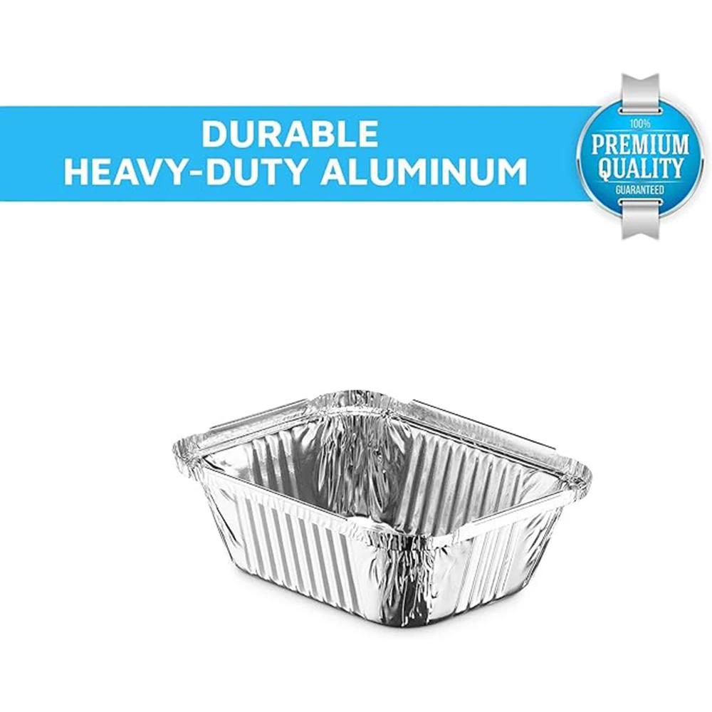Barquettes jetables en aluminium avec couvercles transparents, fermeture hermétique pour la fraîcheu