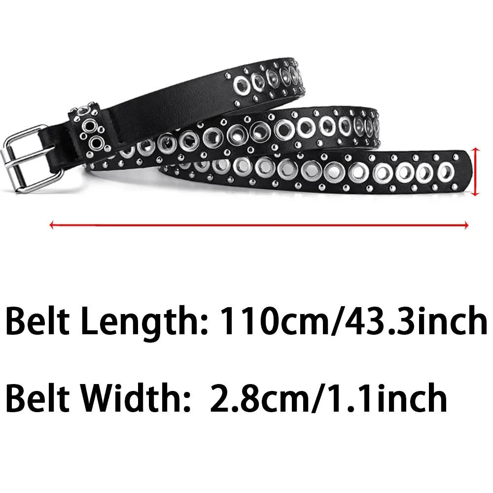 Ceinture fine à rivets pour femmes, à la mode, avec boucle à aiguille personnalisée, tendance de rue