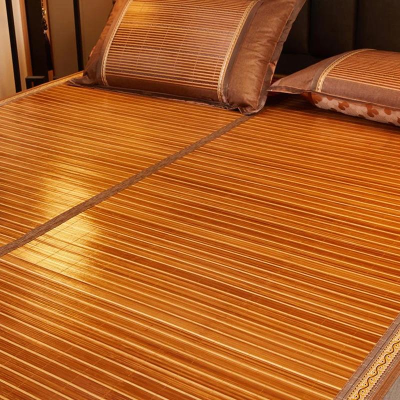 Tapis d'été en bambou, en paille réversible, double face, pour la maison, en rotin, à l'ancienne, li