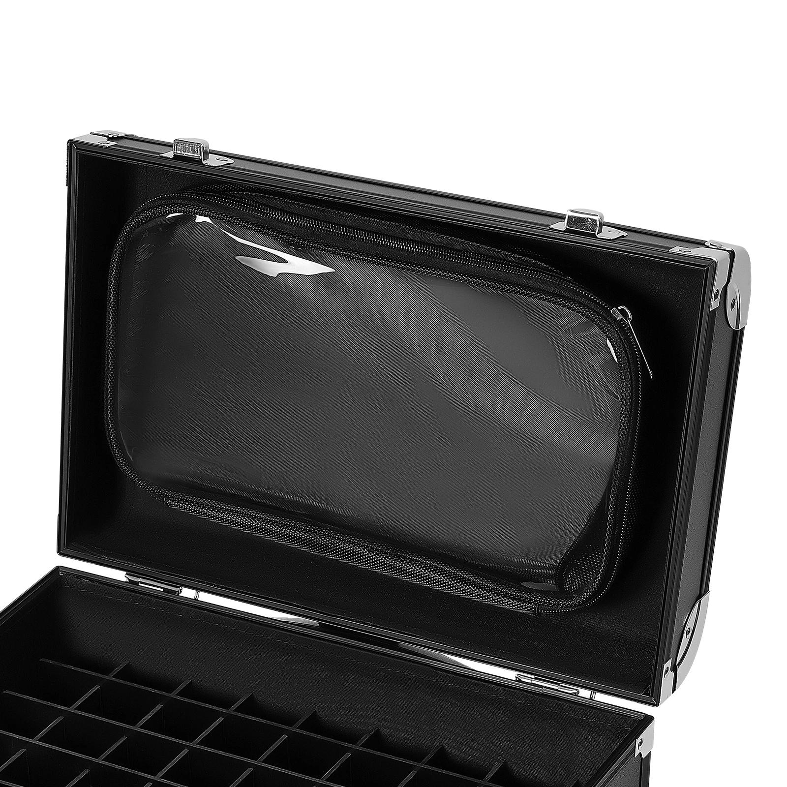 Valise à roulettes de maquillage à 3 niveaux, cadre en alliage d'aluminium, chariot cosmétique avec 