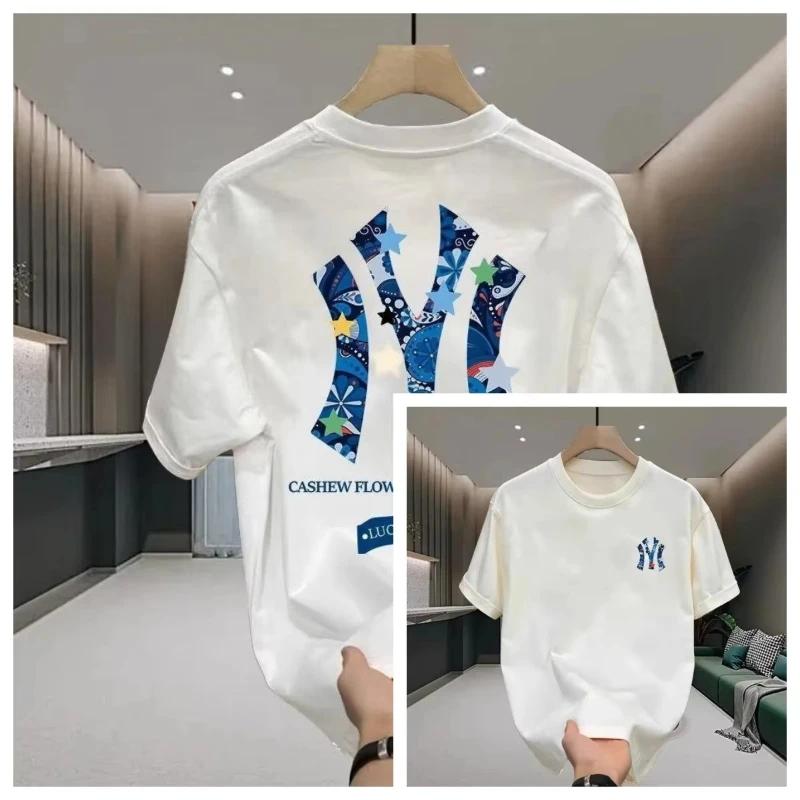 T-shirt Homme 2026 en Coton Épais Marque Tide, Manches Courtes, Tendance Été, Col Rond Décontracté, 