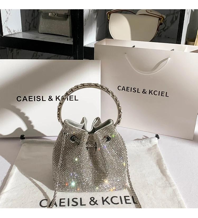 Sac à Main de Luxe avec Strass et Diamants pour Femme, Pochette de Soirée, à Paillettes Brillantes, 