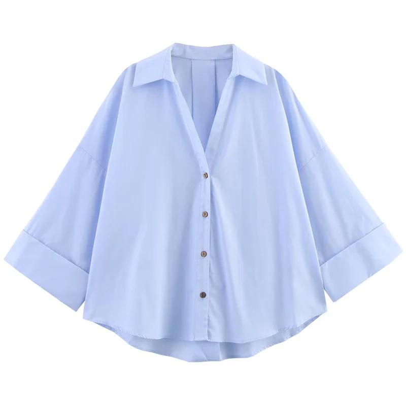 HXAO 2025 chemise femme été culture chemises et chemisiers surdimensionnés blanc bleu Rose marron ch