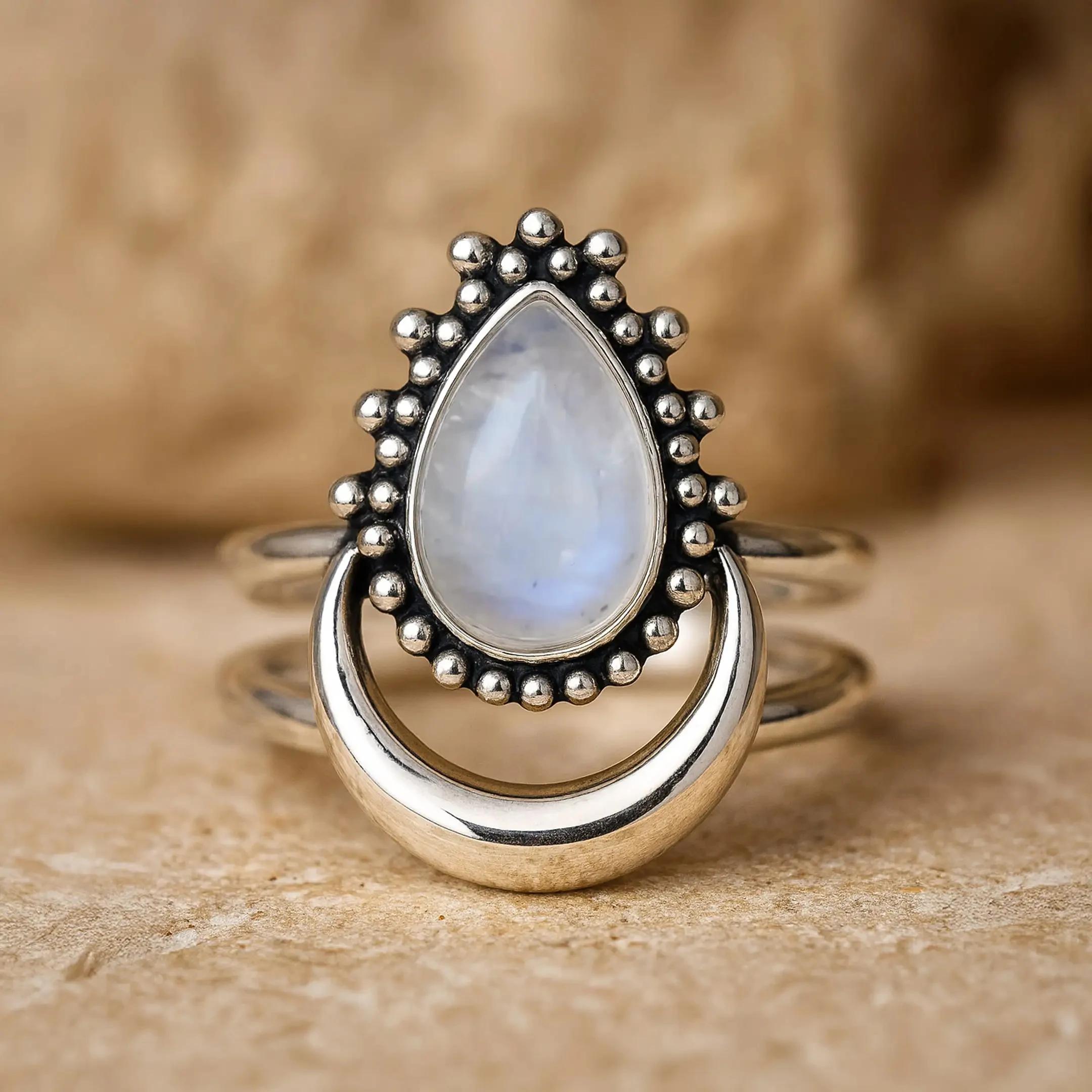 Bagues en argent vintage personnalisées avec boîte cadeau