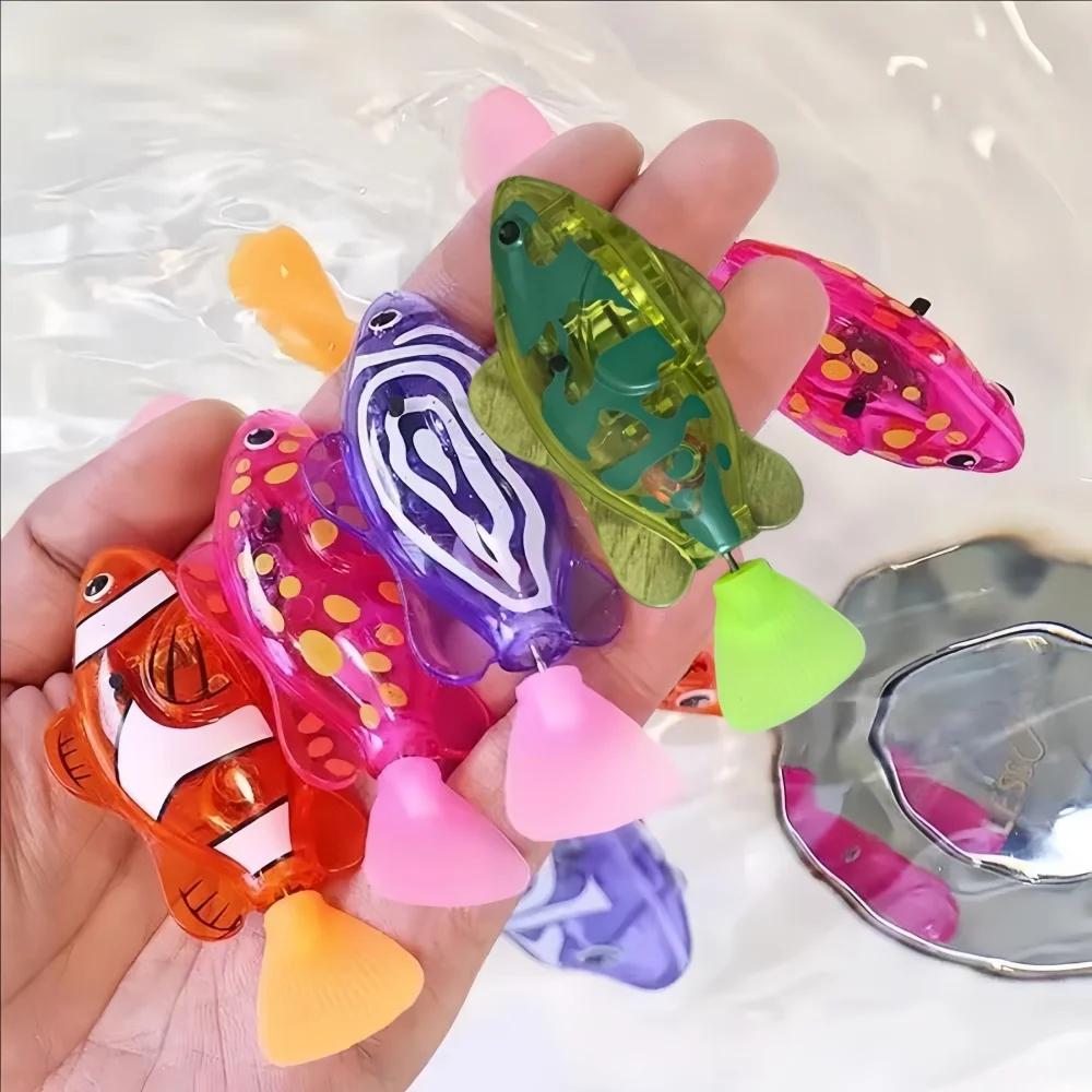 Capteur lumineux électrique pour bain de bébé, petits poissons jouant dans l'eau, poisson pour anima