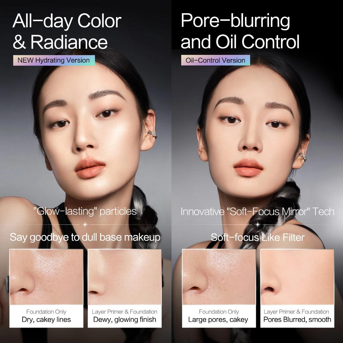 CARSLAN – Base de maquillage à aimant noir, Base de maquillage à mise au point douce, contrôle de l'