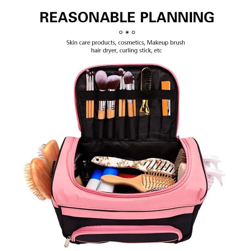 Sac de maquillage professionnel, mallette de rangement pour outils de tatouage d'ongles de Salon, or
