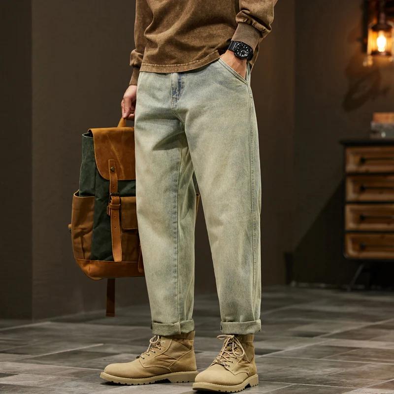 Jean 95% coton pour hommes, sarouel ample de haute qualité, mode Baggy décontracté, pantalon en Deni