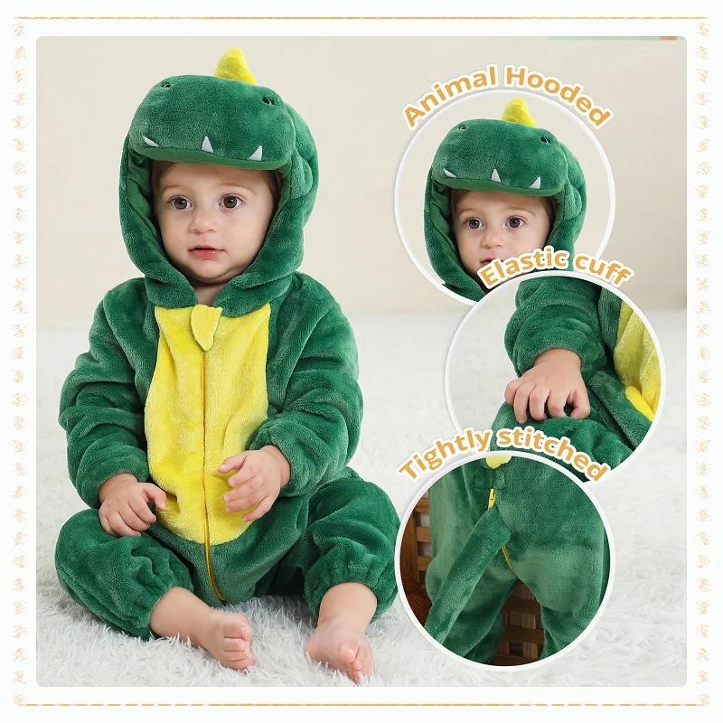 MICHLEY carnaval dinosaure bébé barboteuses hiver flanelle enfant en bas âge vêtements pour bébés à 