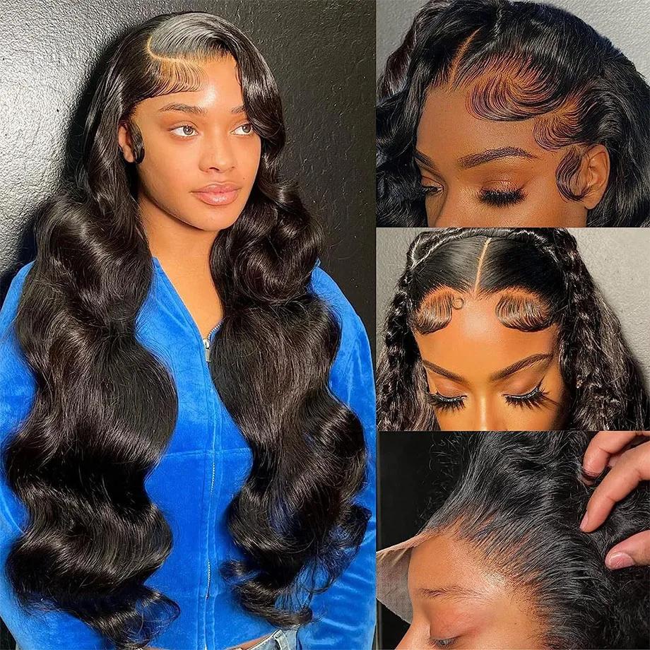 Perruque Lace Closure Wig Body Wave Naturelle, Cheveux Humains, 5x5, 13x4, 13x6, Bon Marché, 100%, p