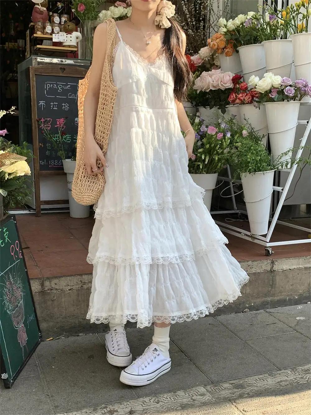 Été Befree longue Vintage décontracté volants élégant Maxi sangle Camis soyeux plage dentelle élégan