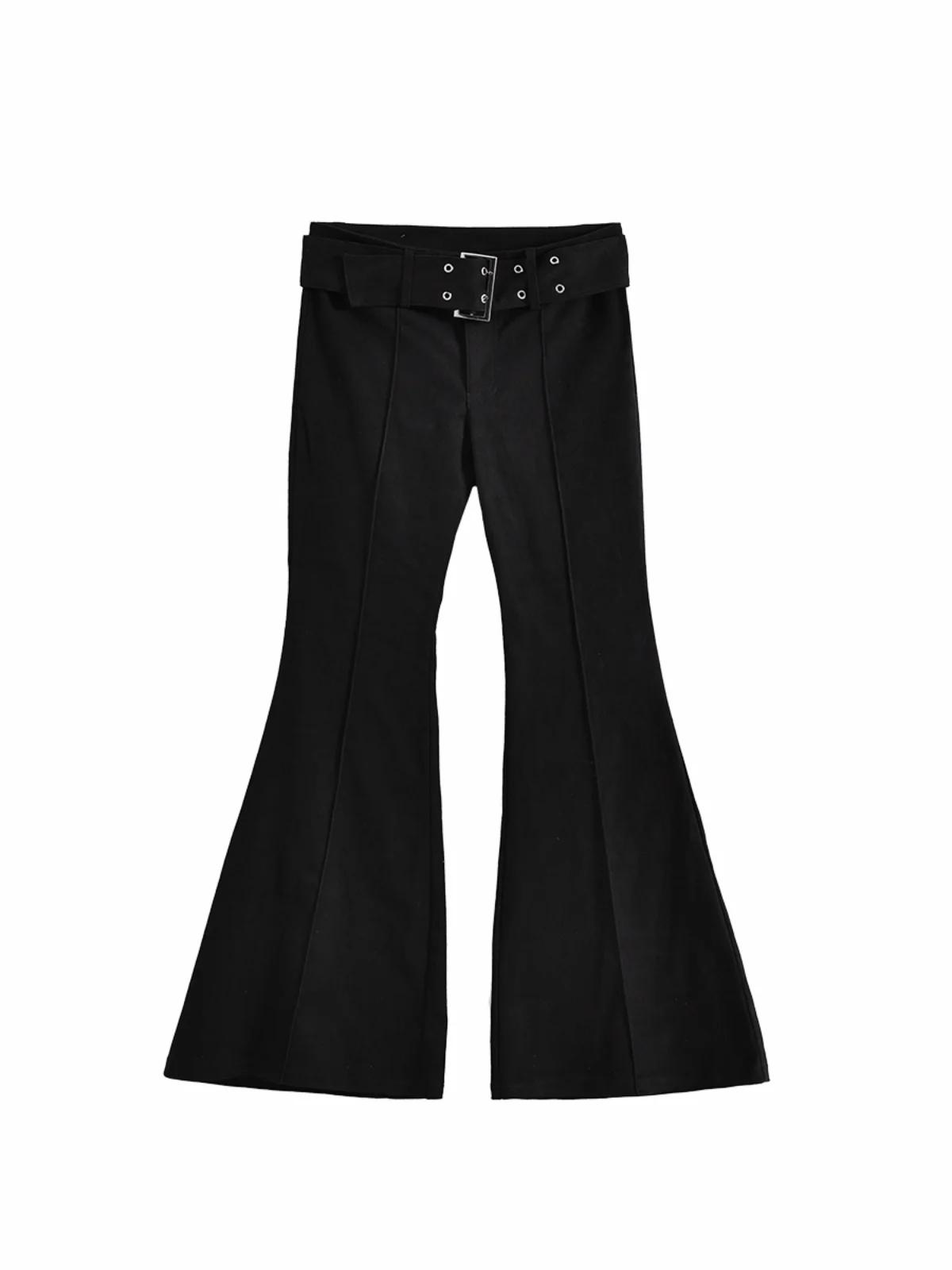 Jean noir évasé pour femmes, pantalon Y2k rétro Emo années 2000, Streetwear, pantalon de mode Haraju