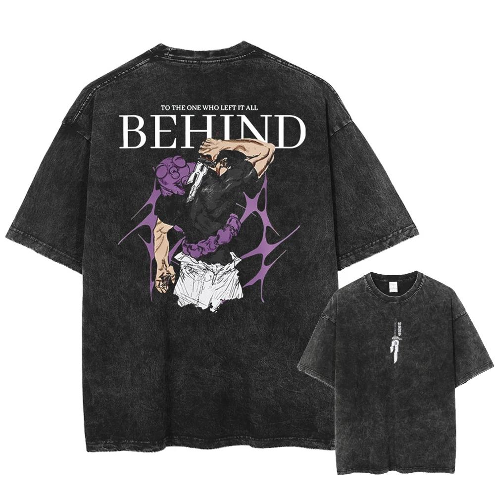 T-shirt imprimé Anime Jujutsu Kaisen Fushiguro Toji 2026 pour hommes et femmes, T-shirt délavé de ha