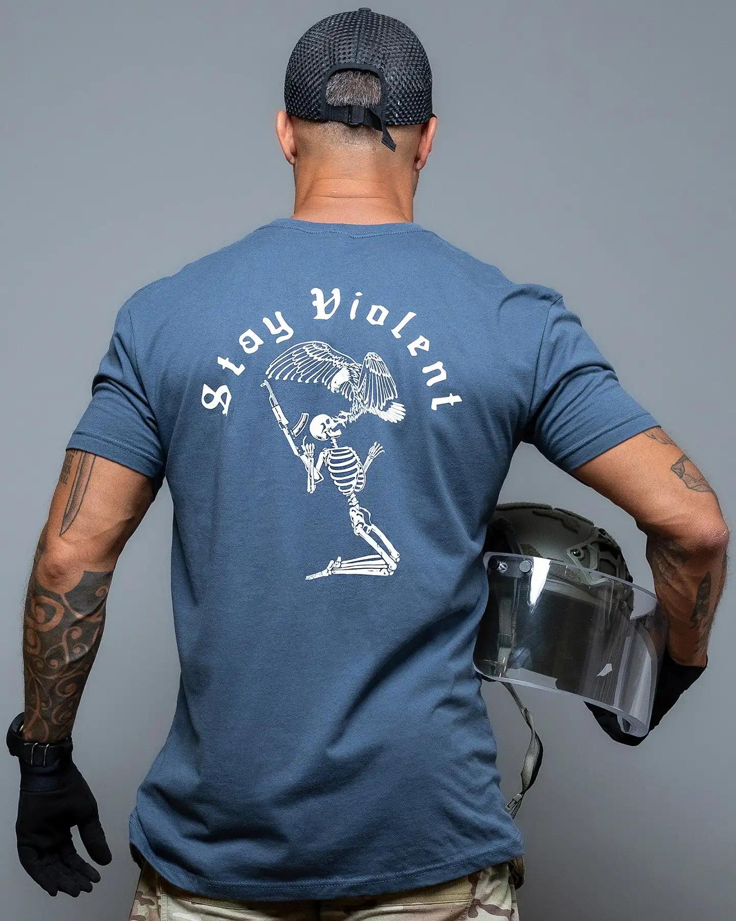 T-shirt respirant 2026 Stay Violent - Idéal pour le sport, en pur coton