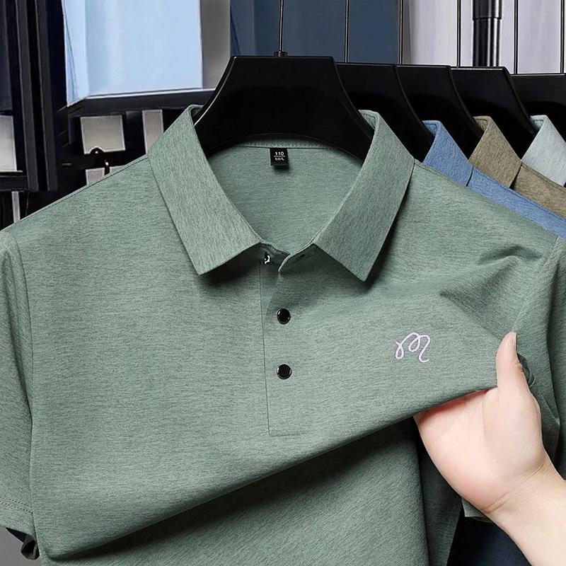Polo pour homme haut de gamme, col à revers, imprimé, style britannique, été, tendance, décontracté,