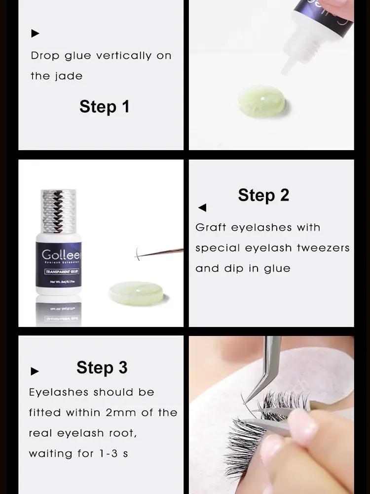 Gollee colle transparente pour extensions de cils pour couleur ou noir adhésif pour faux cils ou sou