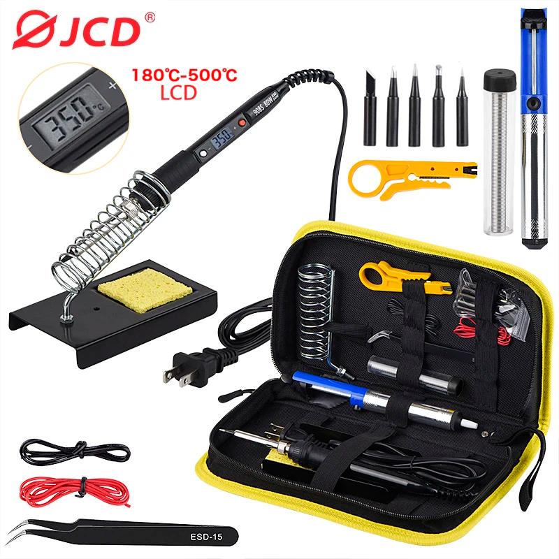 JCD-Kit de fer à souder électrique avec écran LCD, station de expédi, température réglable, ensemble