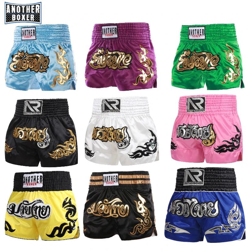 ANOTHERBOXER Short Muay Thai, vêtements de combat MMA brodés pour hommes, femmes, enfants, pantalons